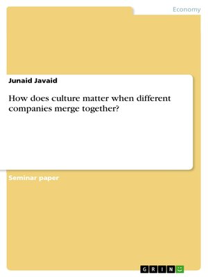 cover image of How does culture matter when different companies merge together?